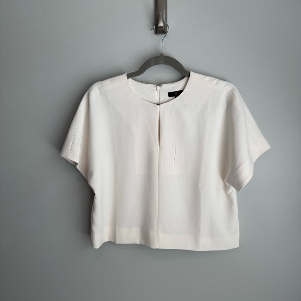 J. Crew Cream Boxy Short Sleeve Shirt